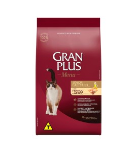 Ração GranPlus Menu Gato Sênior Castrados Frango e Arroz